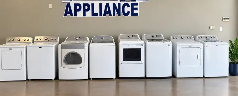 Reconditioned washers and dryers in the Quality Appliances showroom